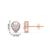 Half Carat Diamond Pear Drop Stud Bezel Earring